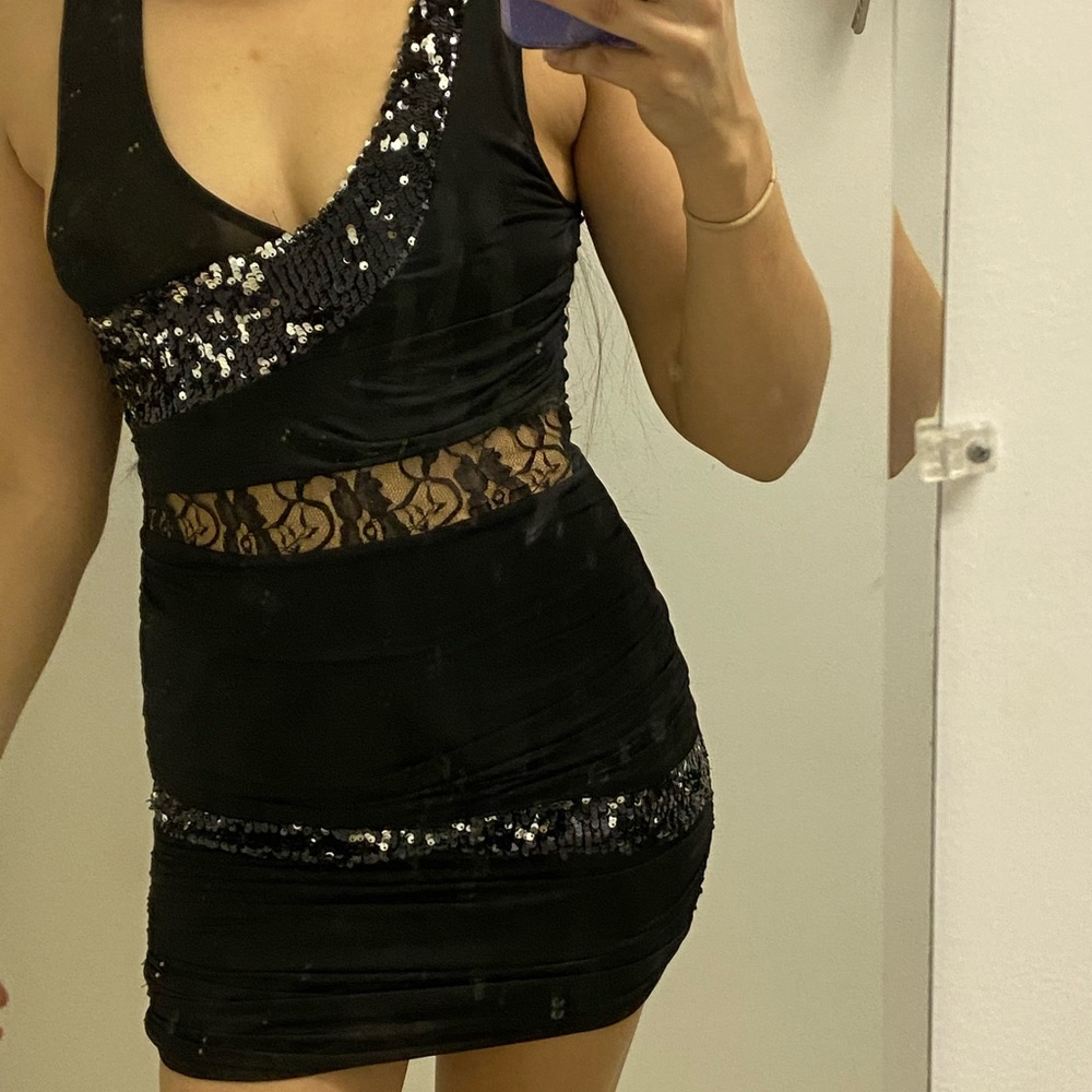 Black sequin dress